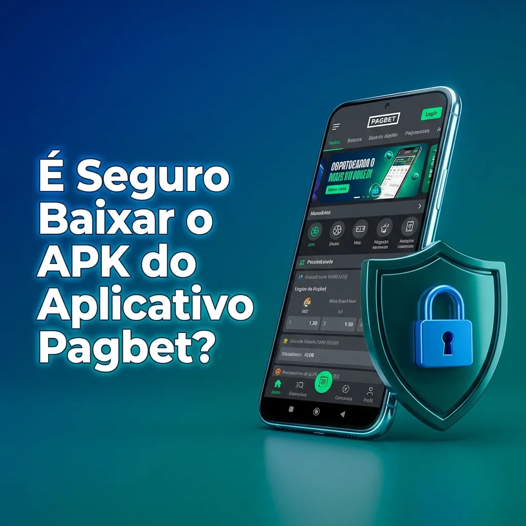 Smartphone exibindo o aplicativo Pagbet com ícone de cadeado de segurança indicando proteção de dados