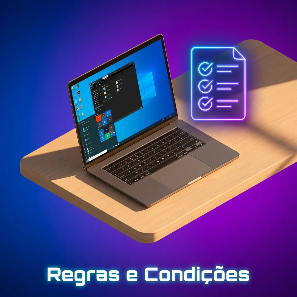 Documento de termos de uso mostrando regras de cadastro, verificação e uso de plataforma de apostas online