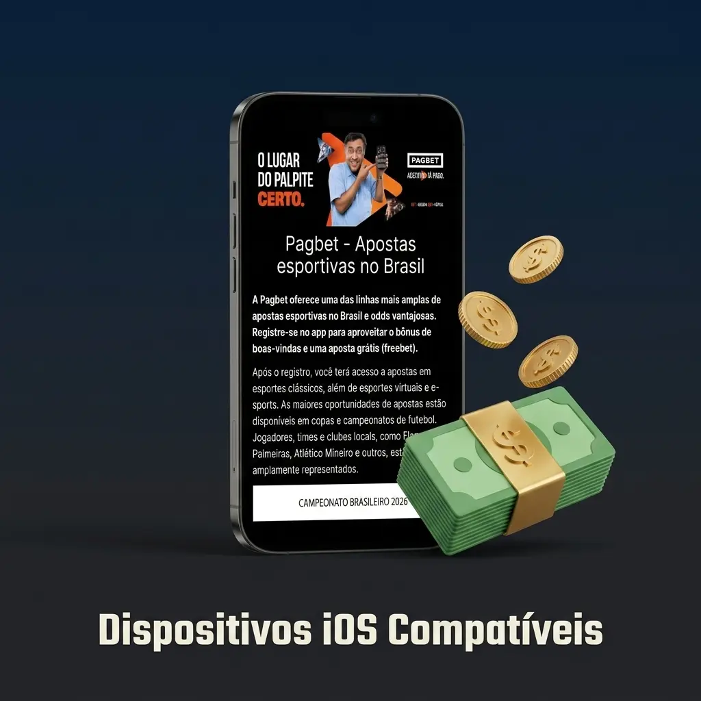 Lista de dispositivos iOS compatíveis com o aplicativo Pagbet, incluindo iPhones e iPads suportados