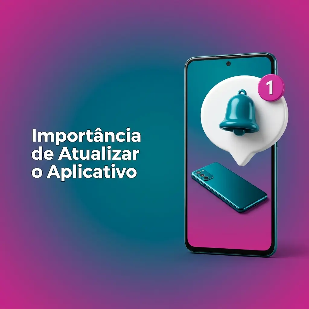 Smartphone exibindo atualização de aplicativo de apostas com melhorias de segurança e novos recursos disponíveis
