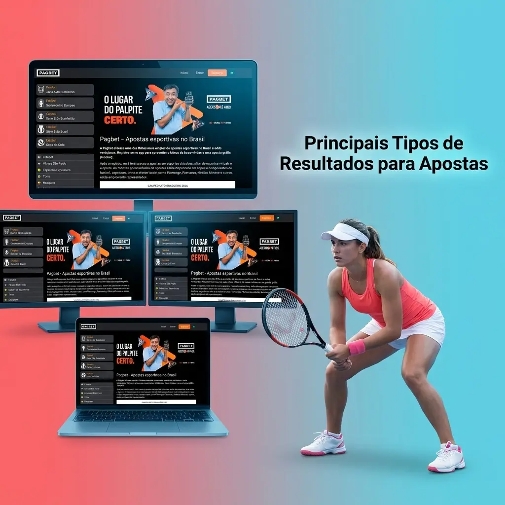 Tipos de resultados para apostas esportivas: resultado final, handicap asiático, total de gols, ambas marcam e intervalo/final